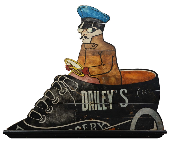 DAILEYS GROCERY WOODEN ADVERTISING TRADE SIGN. 