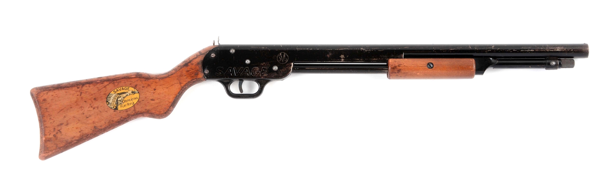 SAVAGE REPEATING PLAY RIFLE WITH DECAL.