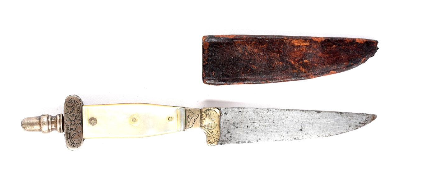 SILVER MOUNTED CONTINENTAL DRESS KNIFE.