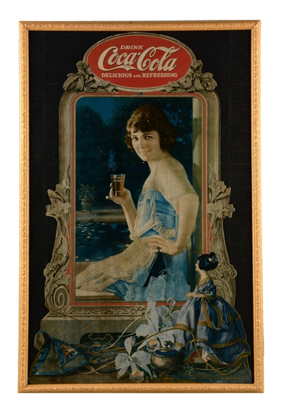 1924 LARGE COCA-COLA CARDBOARD CUTOUT.