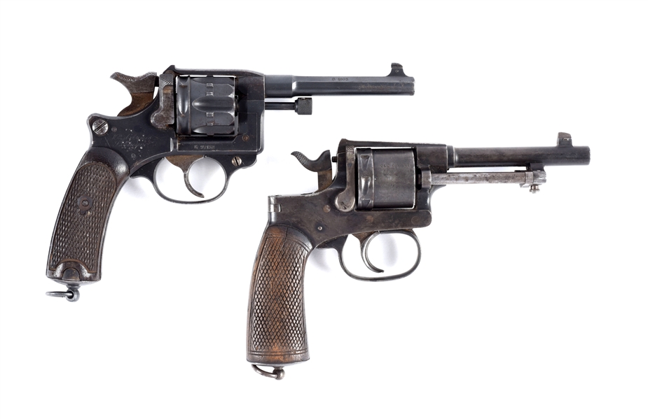 (C) LOT OF 2: EARLY EUROPEAN DOUBLE ACTION REVOLVERS.