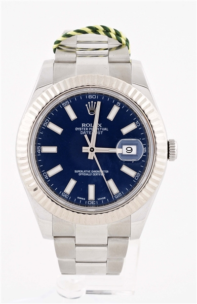 ROLEX DATEJUST II WITH BLUE DIAL IN STAINLESS STEEL 