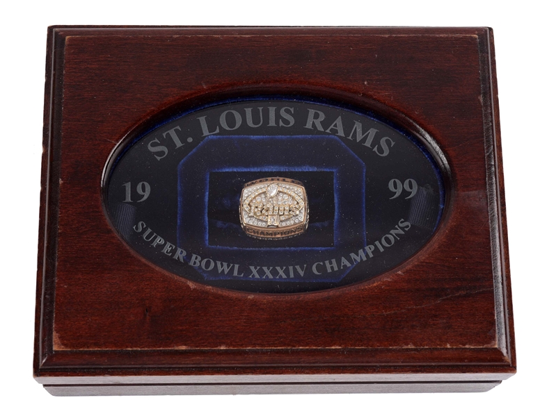 1999 SUPER BOWL XXXIV ST LOUIS RAMS WORLD CHAMPIONSHIP RING.