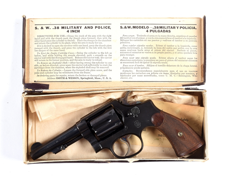 (C) BOXED S&W .38 M&P MODEL 1905 4TH CHANGE DOUBLE ACTION REVOLVER.