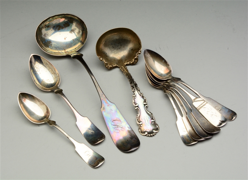 LOT OF 10: SILVER SPOONS.