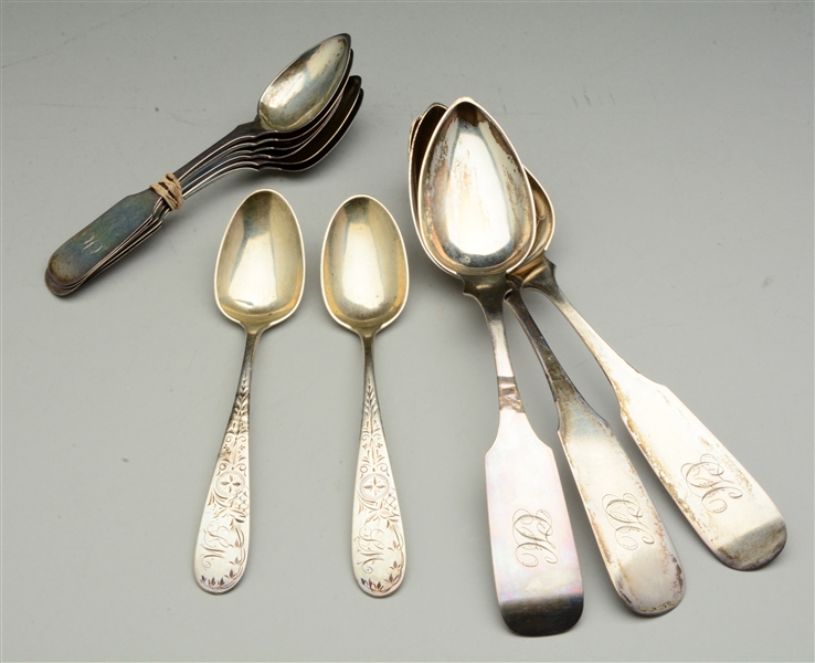 LOT OF 11: SILVER SPOONS.