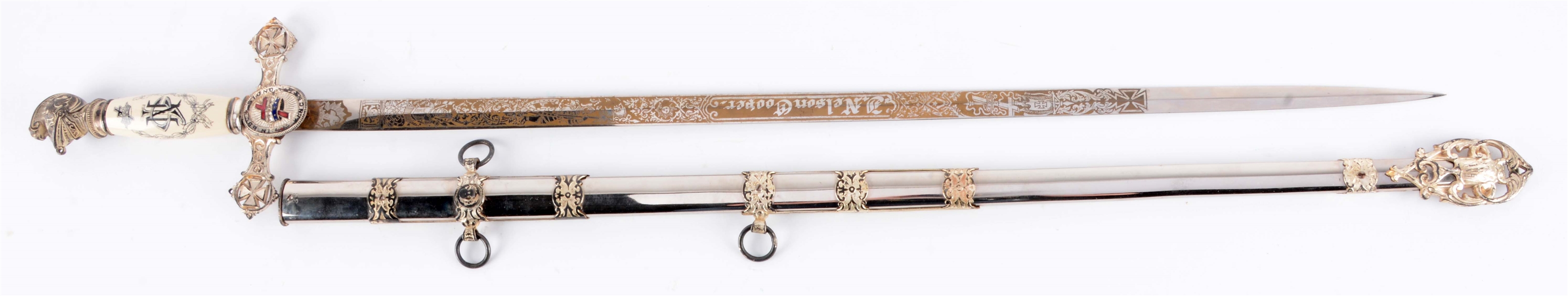 LILLEY-AMES CO. ELABORATE FRATERNAL DRESS SWORD.