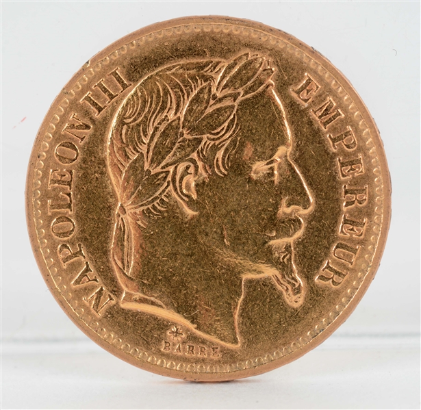 1868 EMPIRE FRACAIS EMPEROR GOLD COIN.