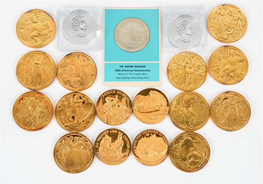 LOT OF 19: COINS AND MEDALS.