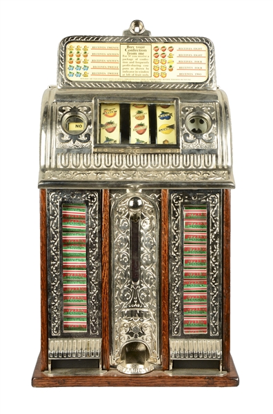 **5¢ CAILLE BROS VICTORY MINT VENDER SLOT MACHINE.