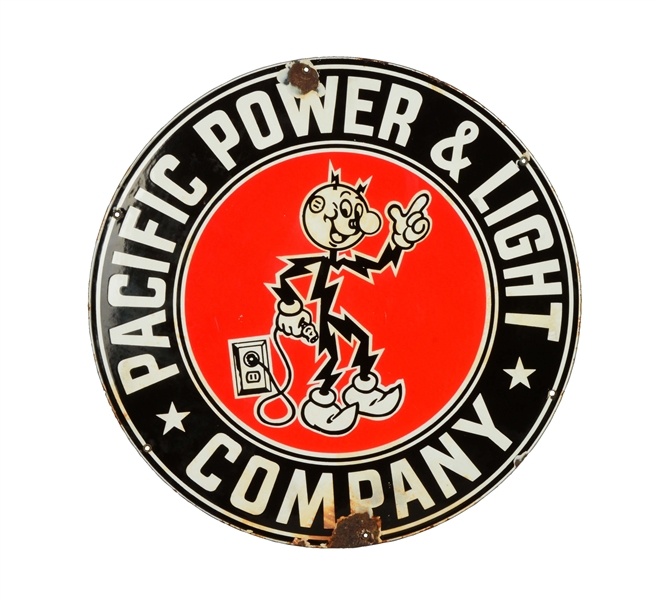 PACIFIC POWER & LIGHT CO. ADVERTISING SIGN. 