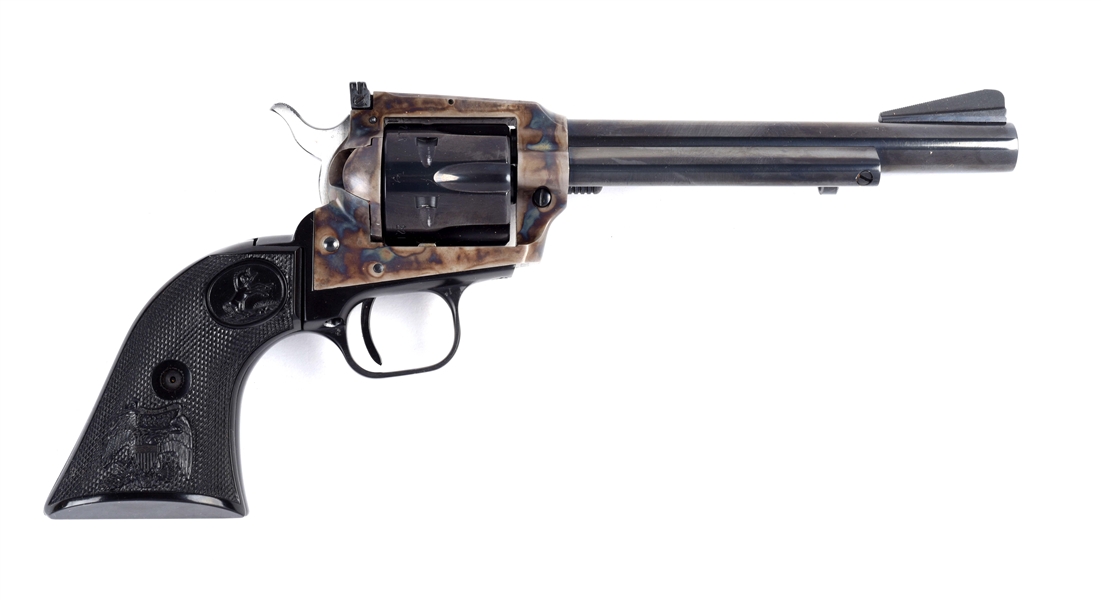 (M) BOXED COLT NEW FRONTIER SCOUT DUAL CYLINDER .22 SINGLE ACTION REVOLVER.