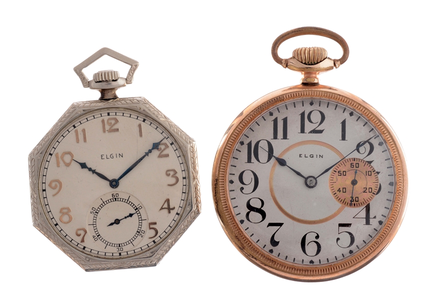 LOT OF 2: ELGIN POCKET WATCHES.