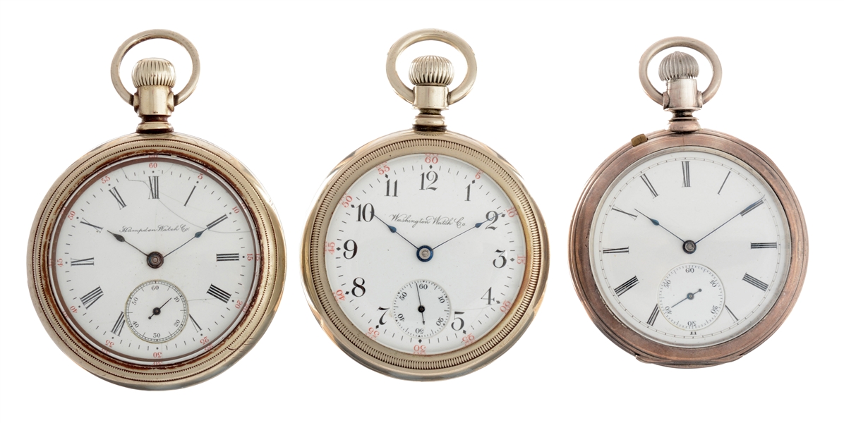 LOT OF 3: SILVER POCKET WATCHES. 