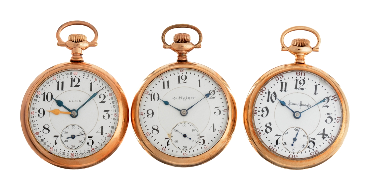 LOT OF 3: POCKET WATCHES.