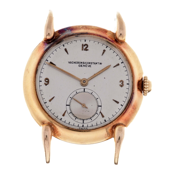 VACHERON AND CONSTANTIN GENEVE 18K ROSE GOLD MENS DRESS WATCH SILVER DIAL CASE 288781 CALIBER 453/2C (HEAD ONLY)