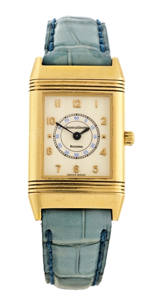 JAEGER-LECOULTRE 18K YELLOW GOLD REVERSO OFF WHITE DIAL LADIES REFERENCE 260.1.08 SERIAL 1699157