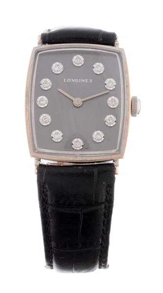 LONGINES 14K WHITE GOLD STRAP WATCH UNI-SEX REFERENCE R6080 SERIAL 165377