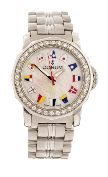 CORUM STAINLESS STEEL ADMIRALS CUP TIDES LADIES REFERENCE 039.440.47 CASE SERIAL 1702345