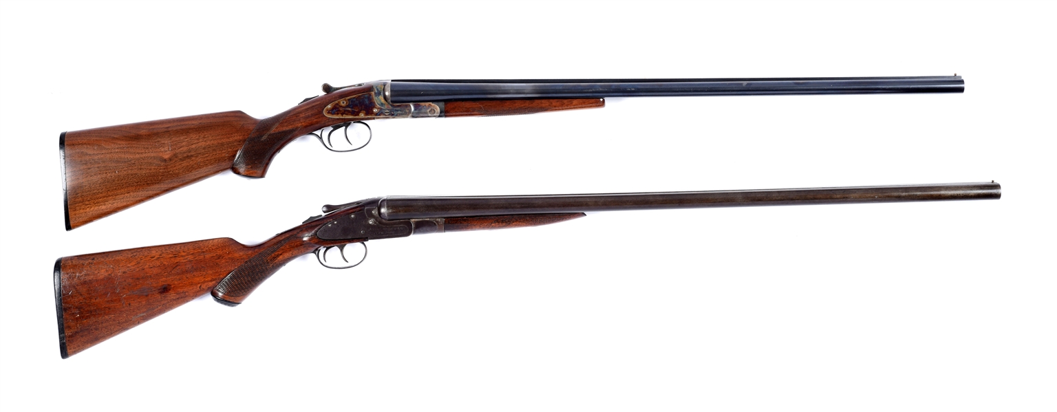 (C) LOT OF 2: L.C. SMITH FIELD GRADE & AMERICAN GUN CO. KNICKERBOCKER DOUBLE BARREL SHOTGUNS.