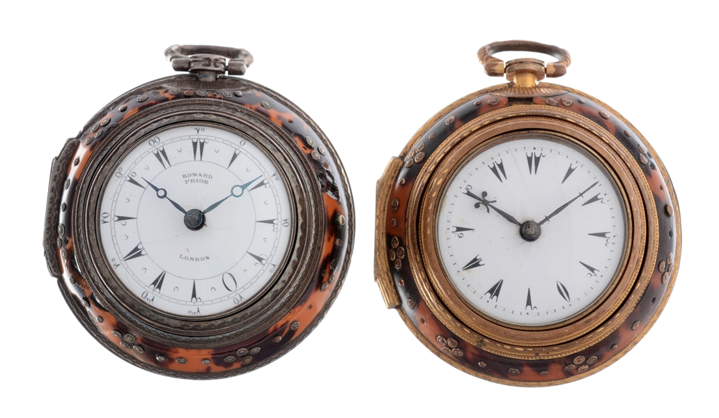 LOT OF 2: EDWARD PRIOR LONDON MULTI-CASED POCKET WATCHES.