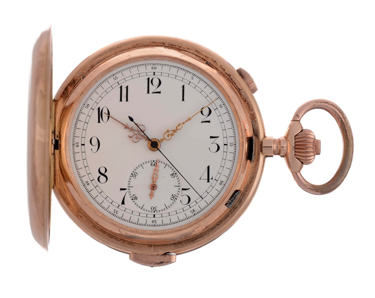 LA VICTOIRE 14K GOLD REPEATER POCKET WATCH.