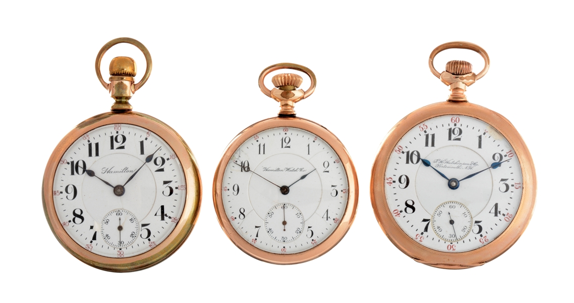 LOT OF 3: POCKET WATCHES.