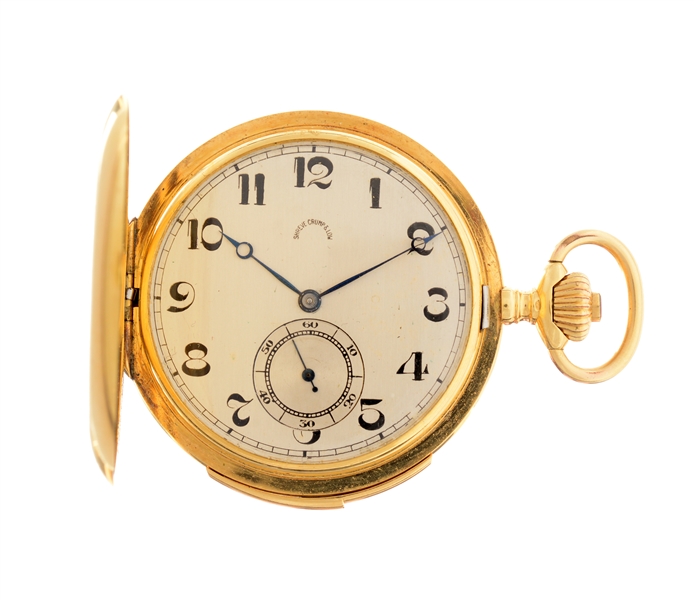 SHREVE CRUMP & LOW 18K YELLOW GOLD MINUTE REPEATER POCKET WATCH.