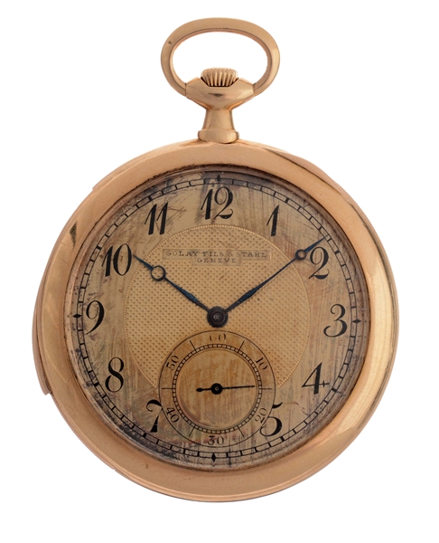 GOLAY EXTRA ADJUSTED 18K YELLOW GOLD REPEATER POCKET WATCH.