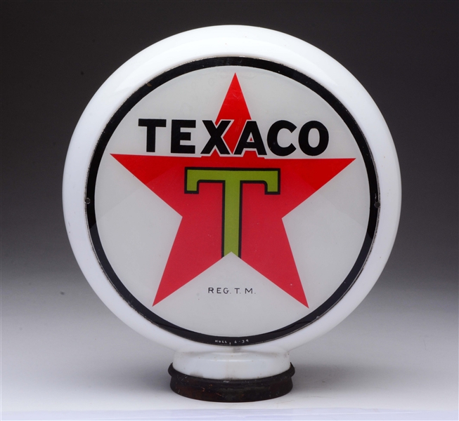 TEXACO (BLACK-T) STAR LOGO 13-1/2" GLOBE LENSES.