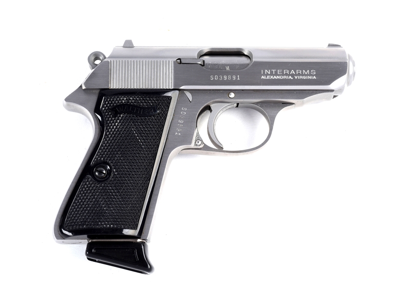 (M) WALTHER STAINLESS PPK/S .380 INTERARMS SEMI-AUTOMATIC PISTOL.