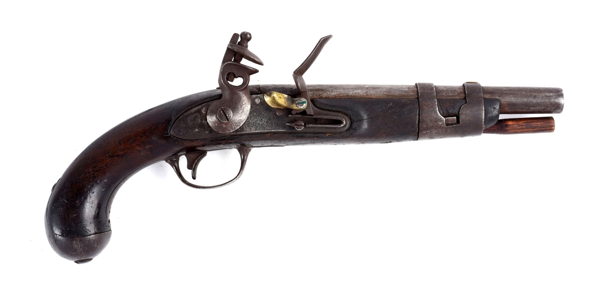 (A) U.S. MODEL 1816 FLINTLOCK SINGLE SHOT MARTIAL PISTOL BY S. NORTH.