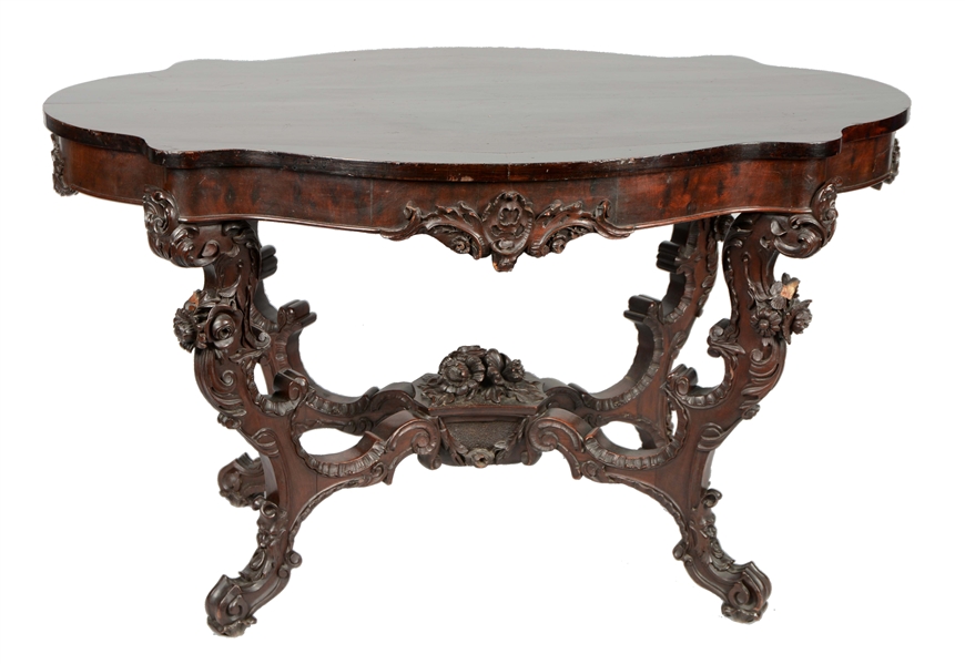 HEAVILY CARVED VICTORIAN TABLE.
