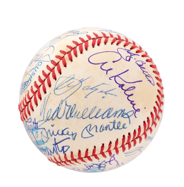300 HOME RUN CLUB SIGNED BASEBALL W/ MICKEY MANTLE & TED WILLIAMS.
