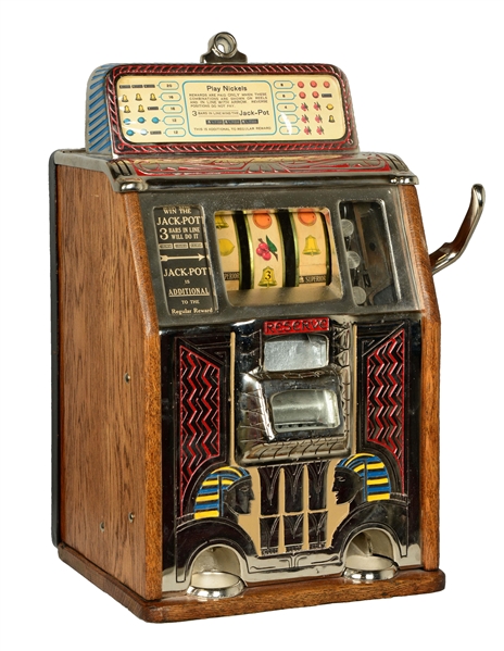 **5¢ CAILLE SILENT SPHINX SLOT MACHINE. 