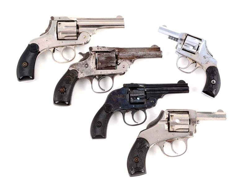 (C) LOT OF 5: DOUBLE ACTION REVOLVERS.