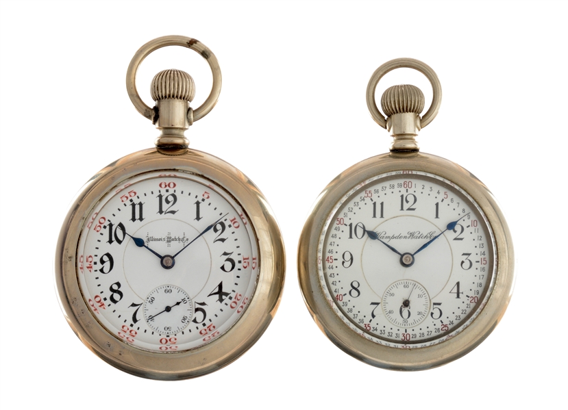 LOT OF 2: SILVER CASED POCKET WATCHES. 