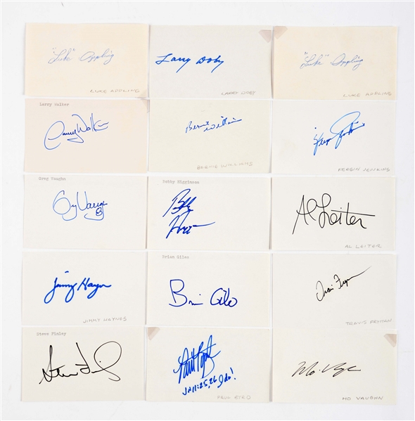 HUGE LOT OF BASEBALL SIGNED INDEX CARD COLLECTION.