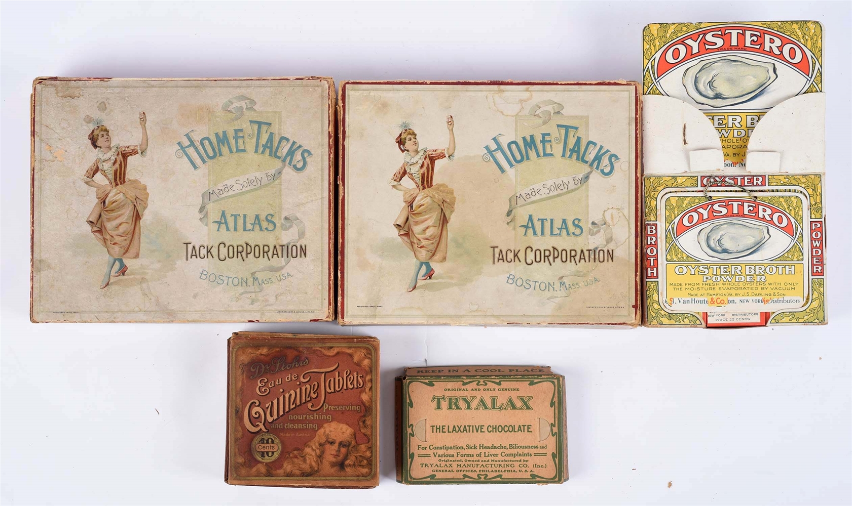 LOT OF 5: OLD STORE STOCK PRODUCT DISPLAYS.