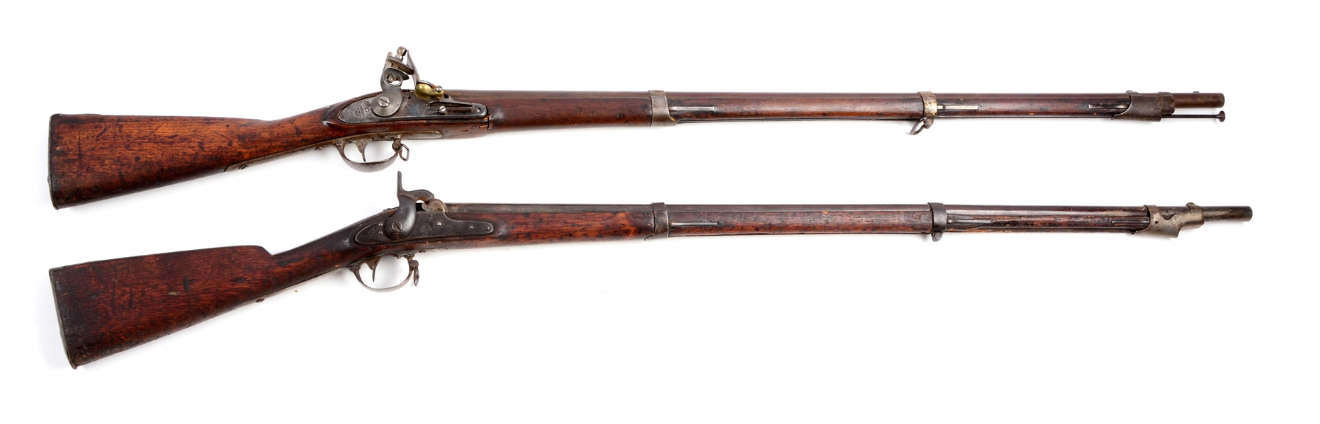 LOT OF 2: (A) EARLY U.S. SPRINGFIELD MODEL 1816 AND 1842 MUSKETS.