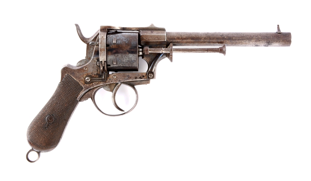 (A) HIGH CONDITION LARGE CALIBER ENGLISH MARKED SYSTEME LEFAUCHEAUX PIN-FIRE DOUBLE ACTION REVOLVER.