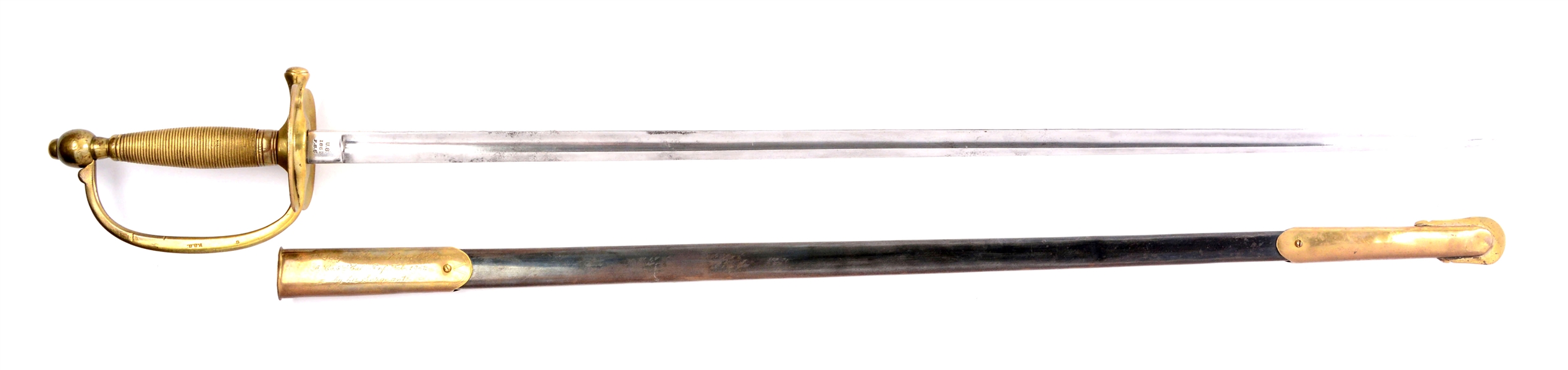 U.S. MODEL 1840 NCO CALIFORNIA PRESENTATION SWORD BY ROBY TO SERGEANT WILLIAM HENRY MCMINN IN 1862.