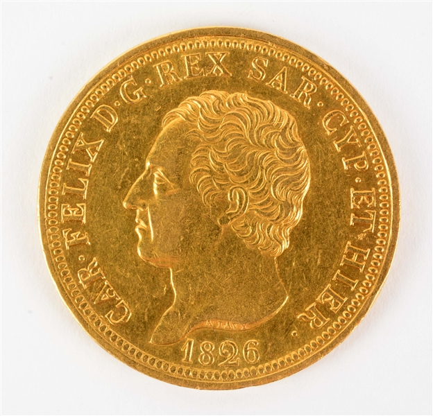 GOLD 1826 ITALY 80 LIRE.
