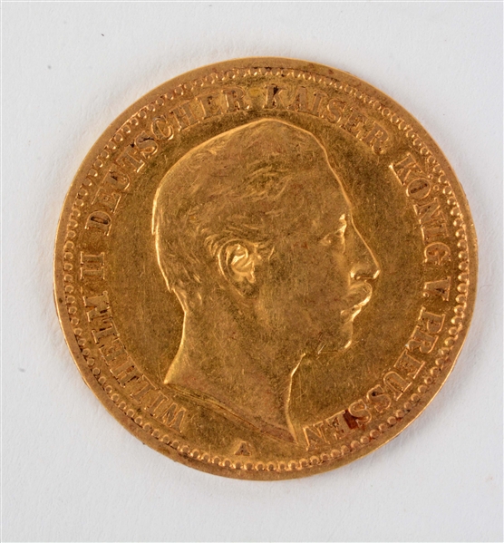 GOLD 1890 PRUSSIA 10 MARKS.