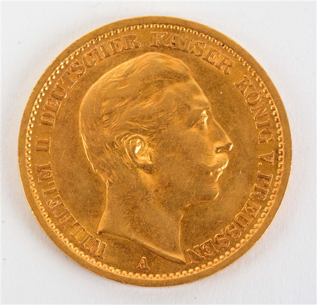 GOLD 1908 A PRUSSIA 20 MARKS.