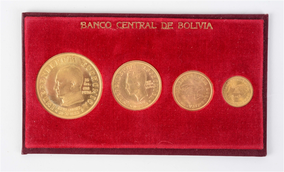 GOLD 1952 SET OF 4 BOLIVIA.