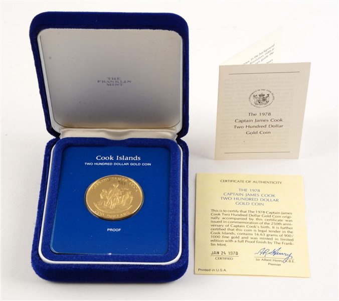 1975 GOLD $200 COOK ISLAND COIN.