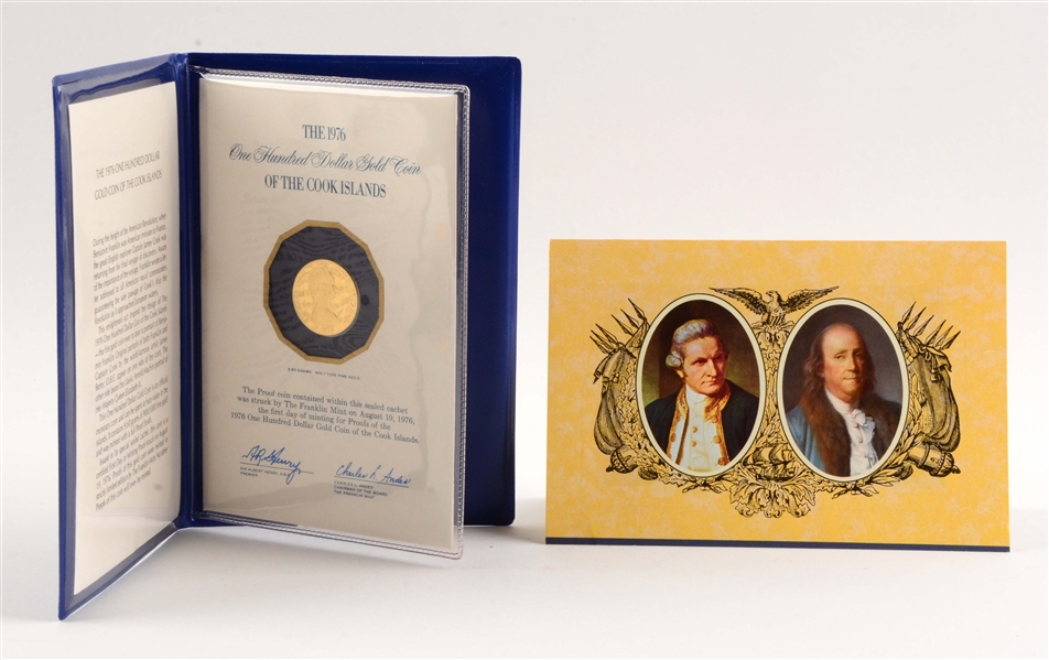 1976 GOLD $100 COOK ISLAND COIN.