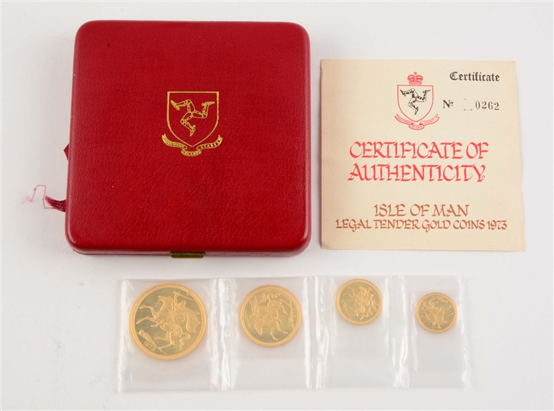 1973 ISLE OF MAN GOLD COIN SET. 