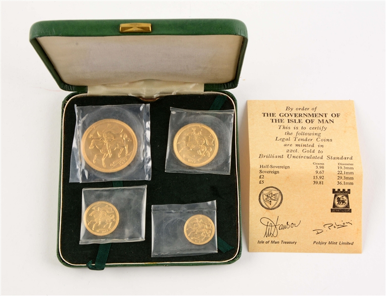 1977 GOLD ISLE OF MAN GOLD COIN SET.